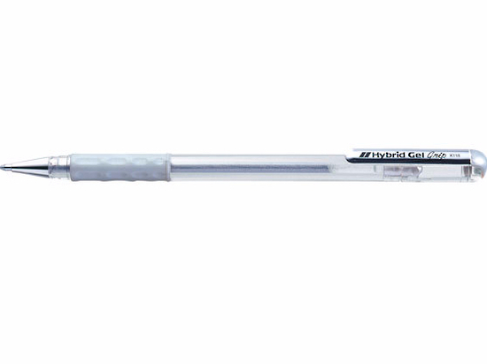 Ручка гелевая Hybrid Roller серебряная (толщина линии 0,4 мм) фото №1