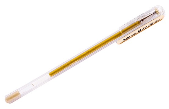 Ручка гелевая Hybrid Roller золотая (толщина линии 0,4 мм) фото №1