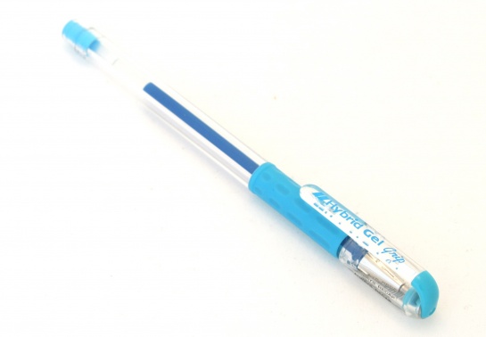 Ручка гелевая Hybrid Gel Grip голубая (толщина линии 0,4 мм) фото №1