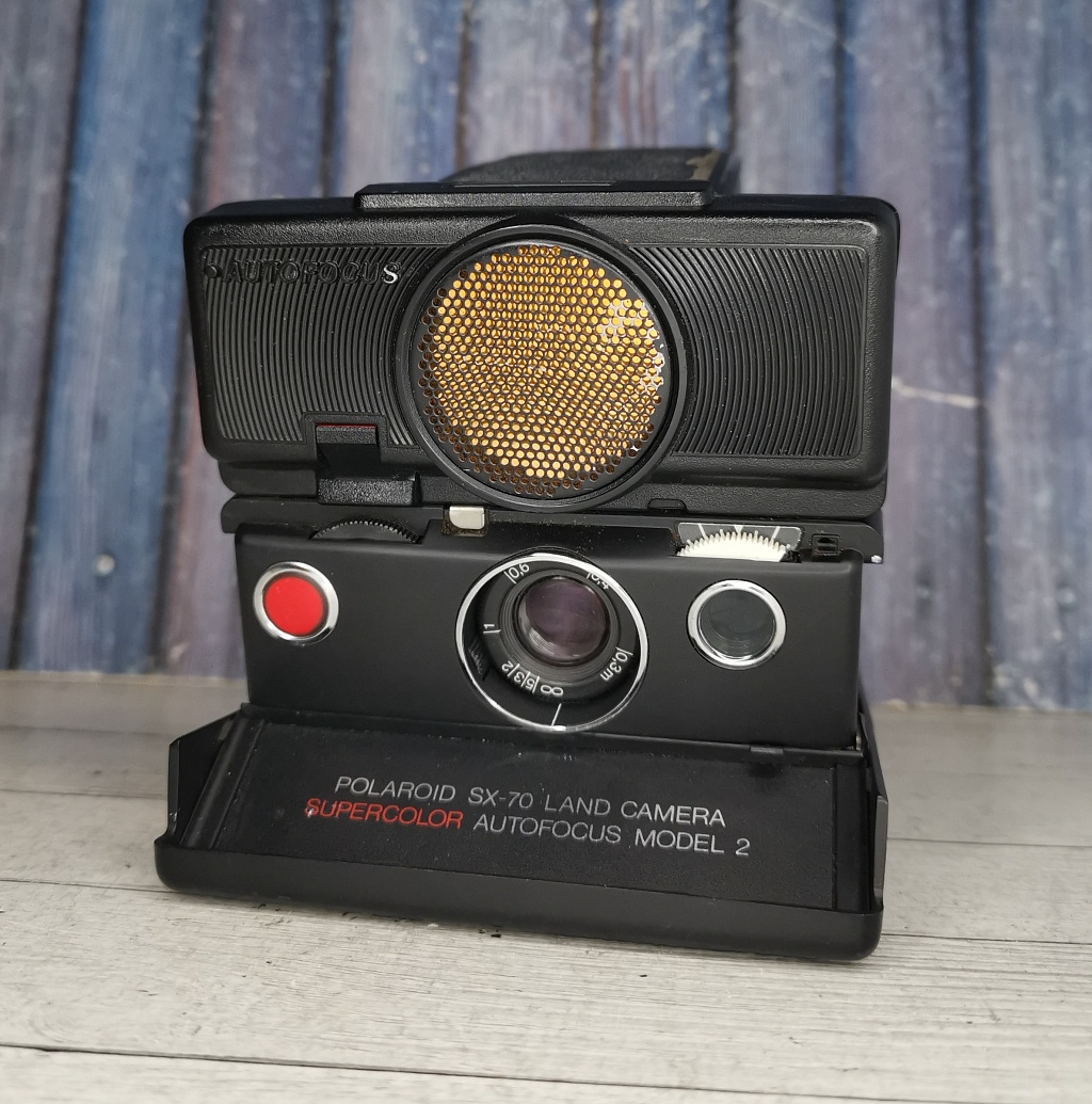 polaroid sx-70 land camera supercolor autofocus model 2 black фото №1
