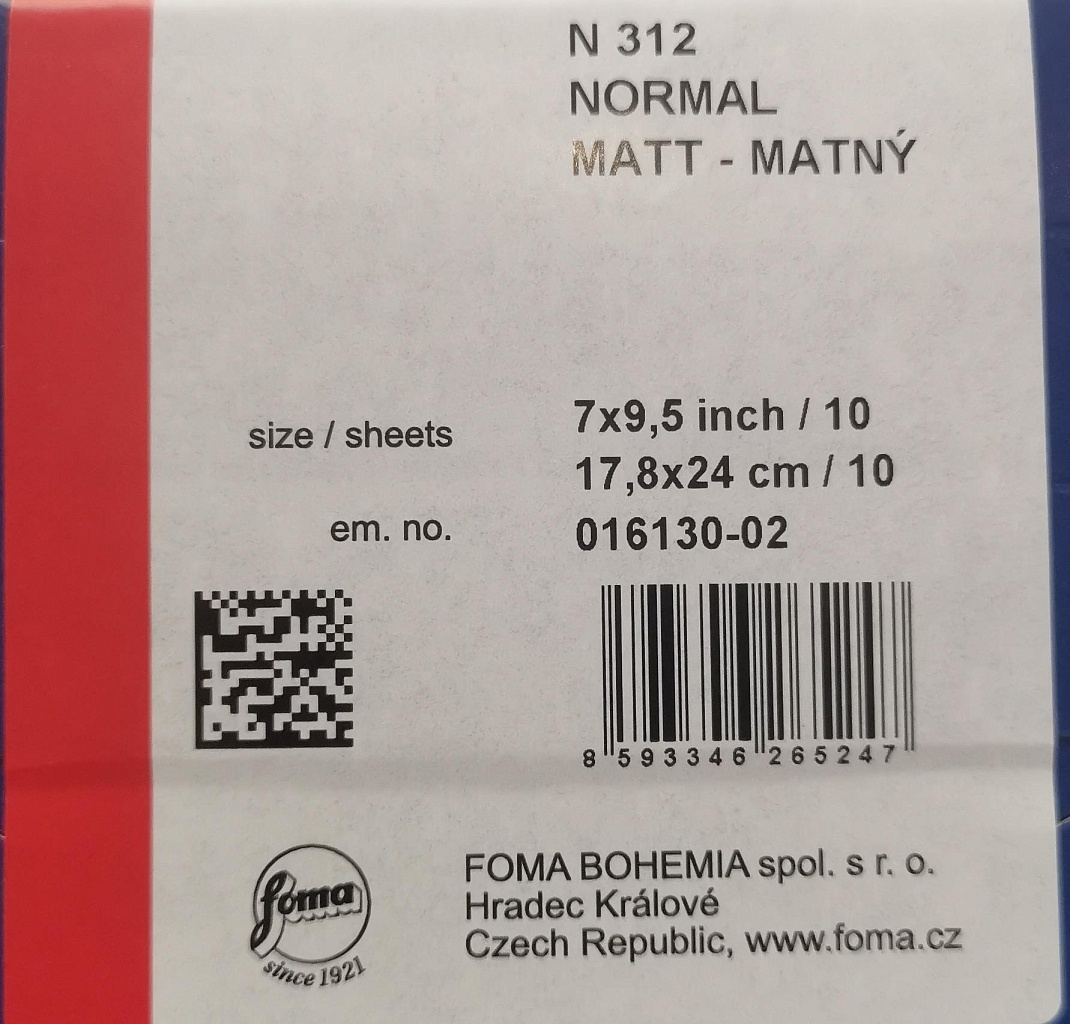 fomaspeed n 312 normal matt 17.8x24/10 фото №2