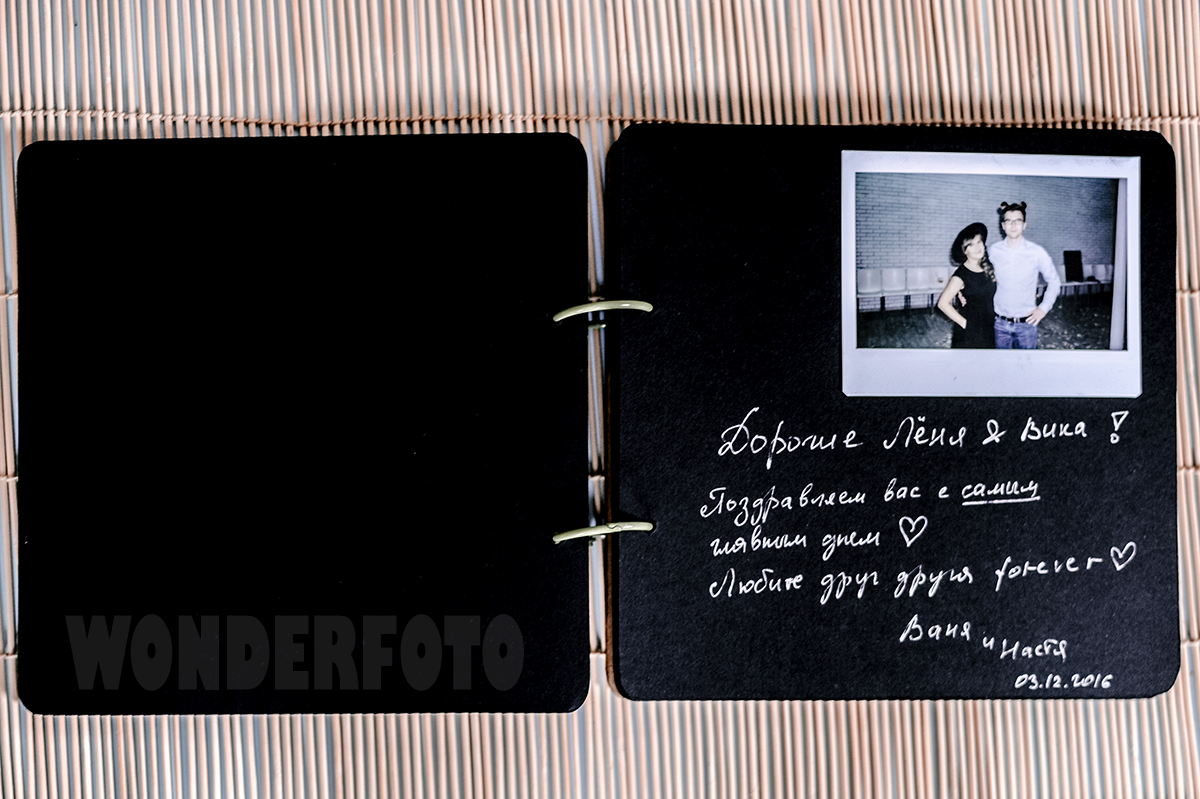 Свадебная книга пожеланий с фотографиями Polaroid